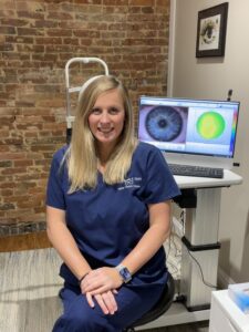 Dr. Noble in her office. Dr. Noble says that partnering with AEG Vision has given her office greater capacity to care for the many medical eyecare needs of her patients, including those that worsen during the winter.