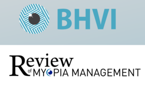 The combined logos of Brien Hold Vision Institute and Review of Myopia Management, which are partnering for Myopia Awareness Week.