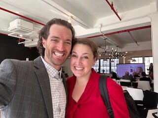 Mattei with Julie Helmus, OD, independent practice owner, Helmus Optometry, consultant and CE Lecturer, at Business Builder: Pathways to Success for Modern ECPs presented by Mattei's company, Akrinos, in NYC March 14, 2024.