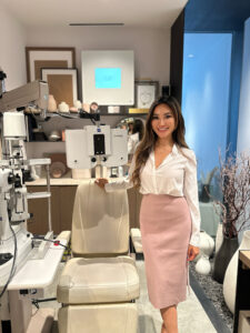 Dr. Tsai in one of her exam rooms in her office in the Hudson Yards area of Manhattan, New York City. Dr. Tsai there are ways to leverage your myopia management investment to build your dry eye services.